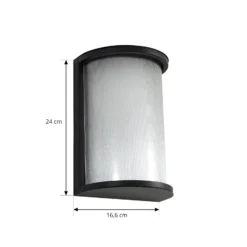 Aplique LED para exterior Calvik de Lindby, negro, estriado, IP44