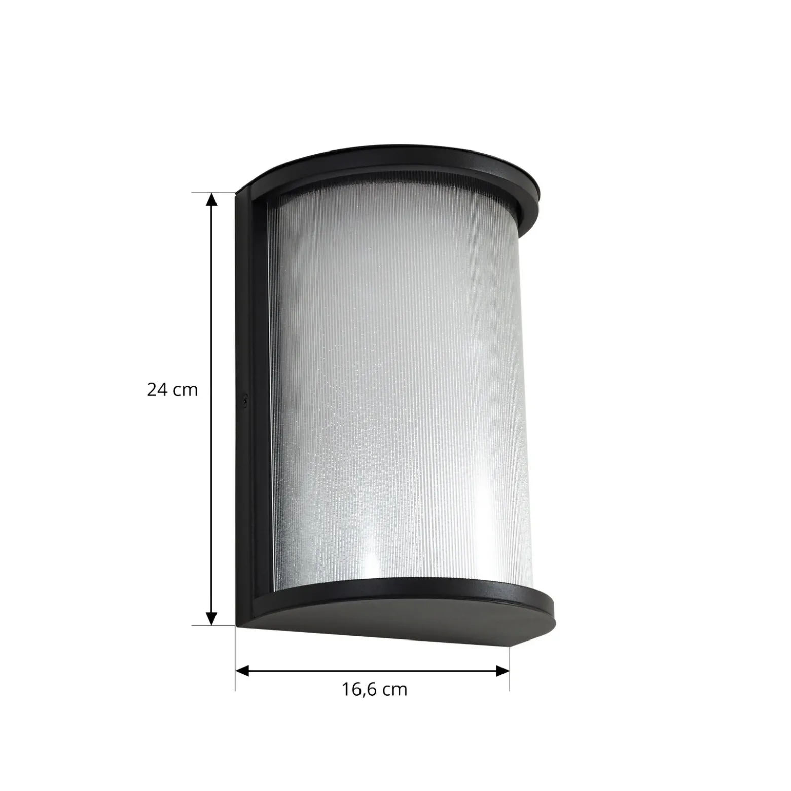 Aplique LED para exterior Calvik de Lindby, negro, estriado, IP44