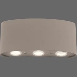 Aplique LED para exterior Carlo de Paul Neuhaus, 17 cm, color arena