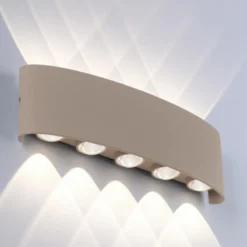 Aplique LED para exterior Carlo de Paul Neuhaus, 27 cm, color arena