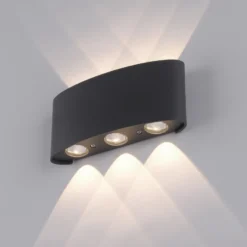 Aplique LED para exterior Carlo de Paul Neuhaus, 17 cm, negro