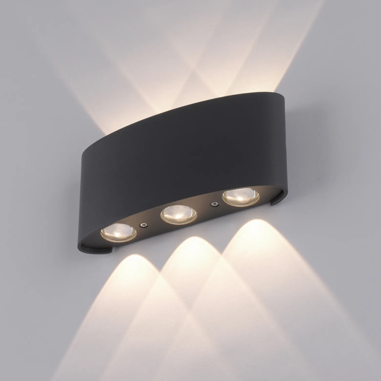 Aplique LED para exterior Carlo de Paul Neuhaus, 17 cm, negro