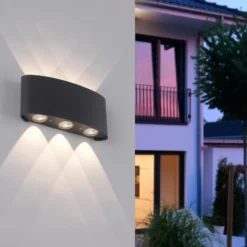 Aplique LED para exterior Carlo de Paul Neuhaus, 17 cm, negro