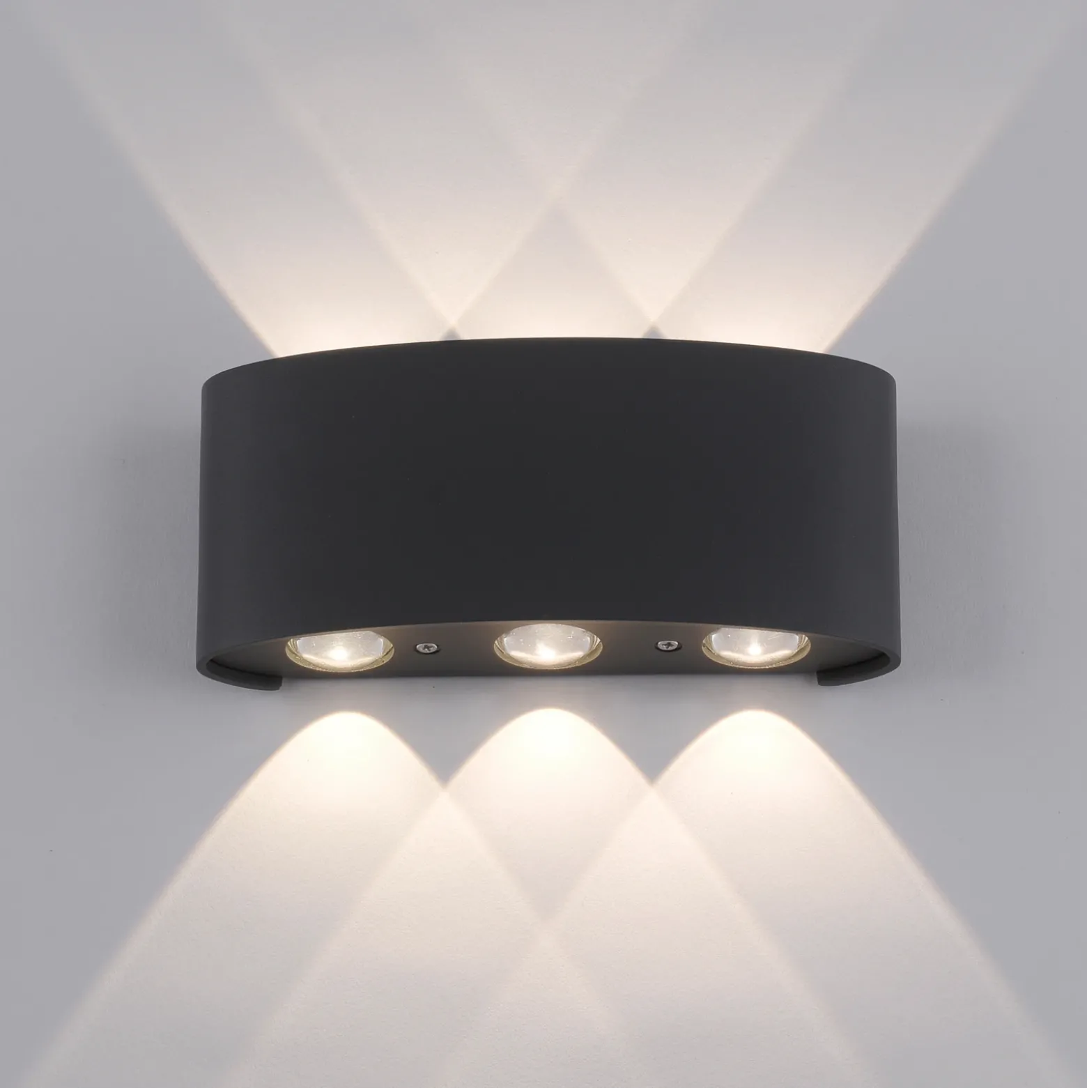Aplique LED para exterior Carlo de Paul Neuhaus, 17 cm, negro