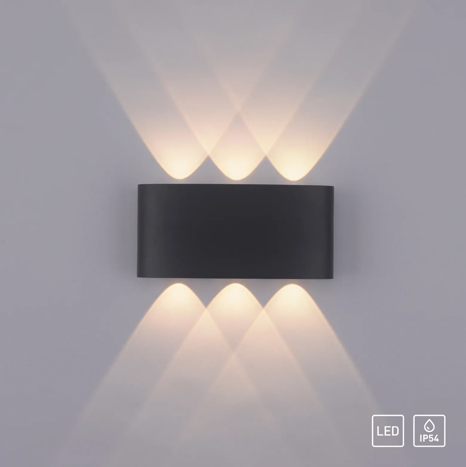 Aplique LED para exterior Carlo de Paul Neuhaus, 17 cm, negro