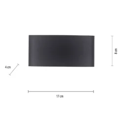 Aplique LED para exterior Carlo de Paul Neuhaus, 17 cm, negro