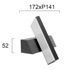 Aplique LED para exterior Casteo, giratorio 350°