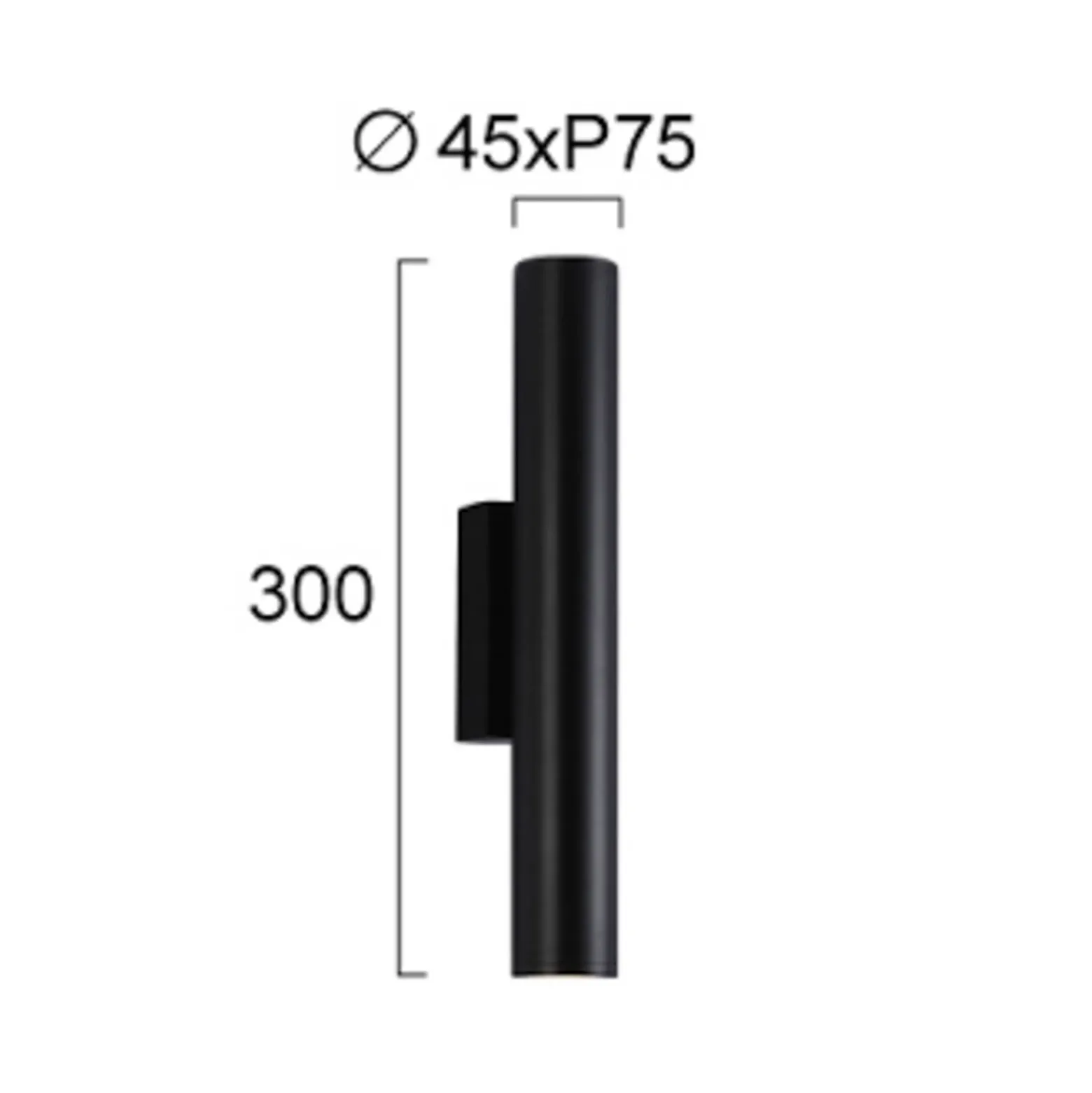 Aplique LED para exterior City, altura 30 cm, negro, metal