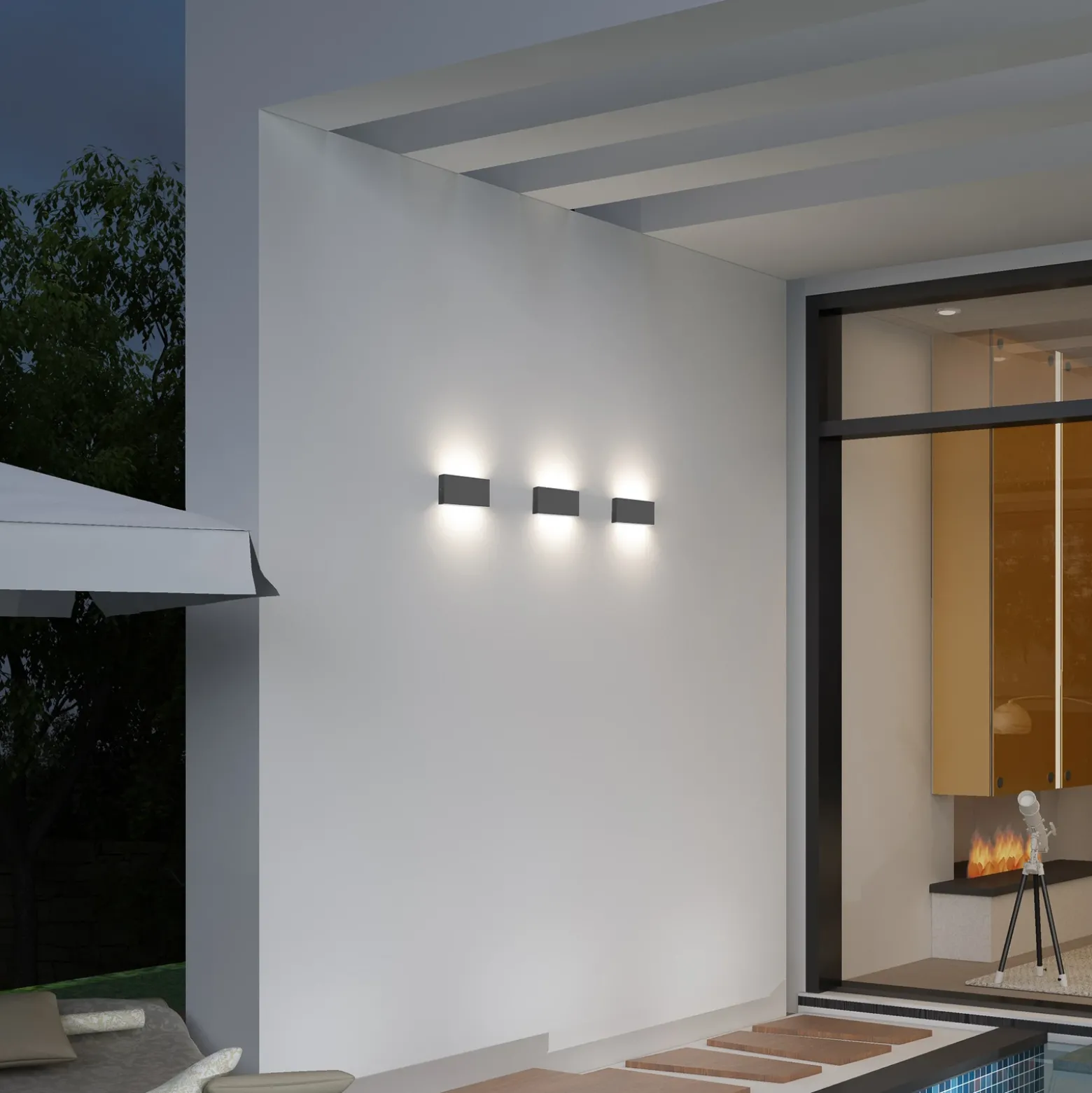 Aplique LED para exterior CMD 9070, 17 cm, antracita, IP54, arriba/abajo