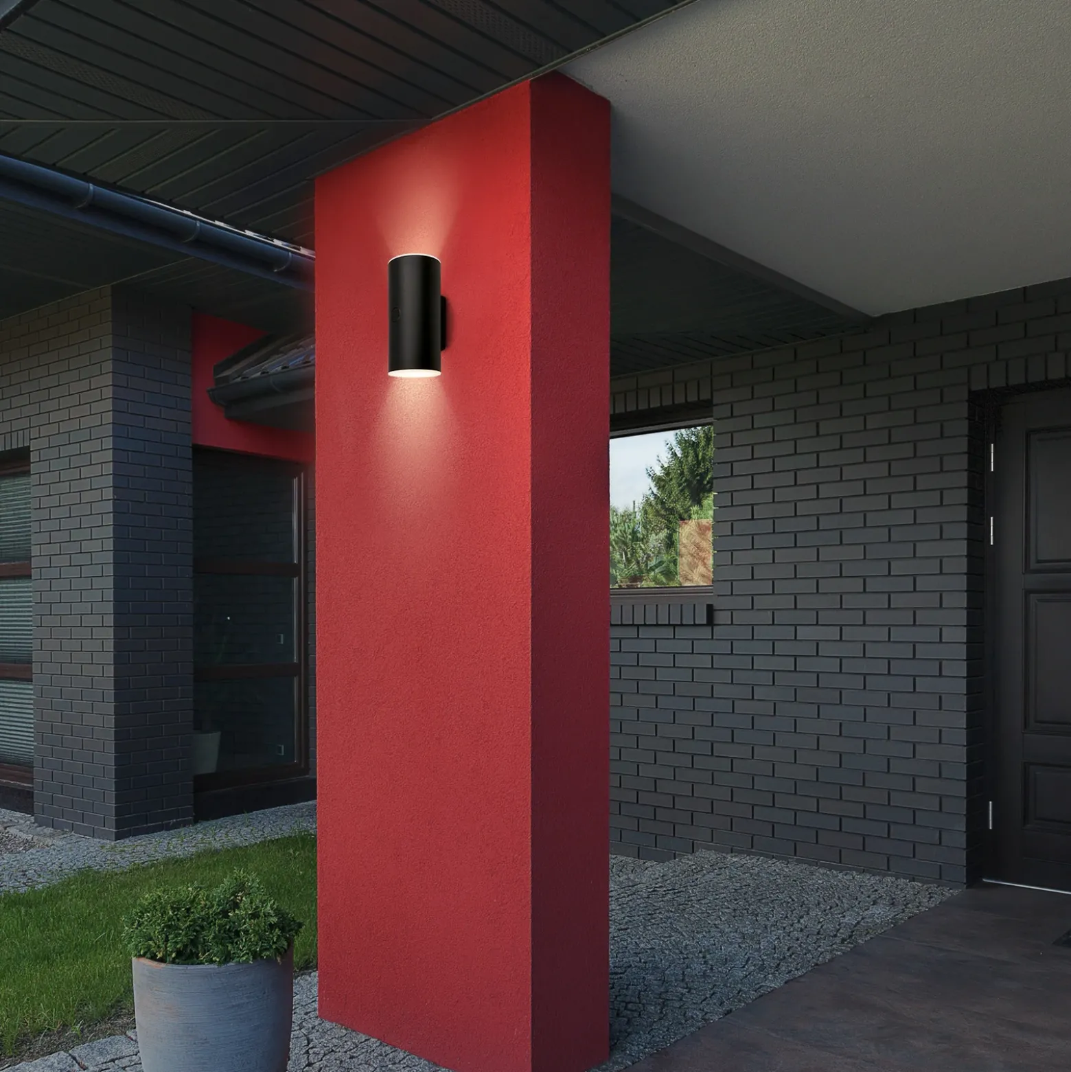 Aplique LED para exterior con batería 3786015, negro Regulador táctil de
