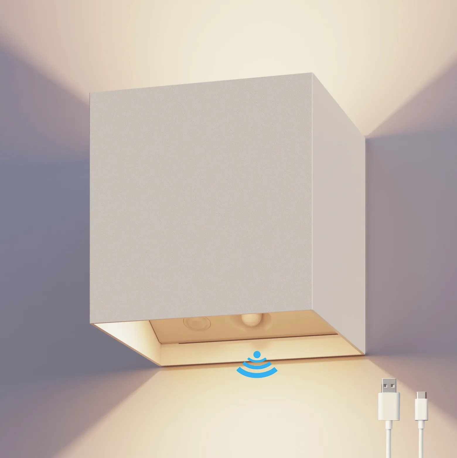Aplique LED para exterior con sensor y batería recargable Volterra de Calex,