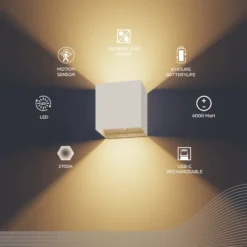 Aplique LED para exterior con sensor y batería recargable Volterra de Calex,