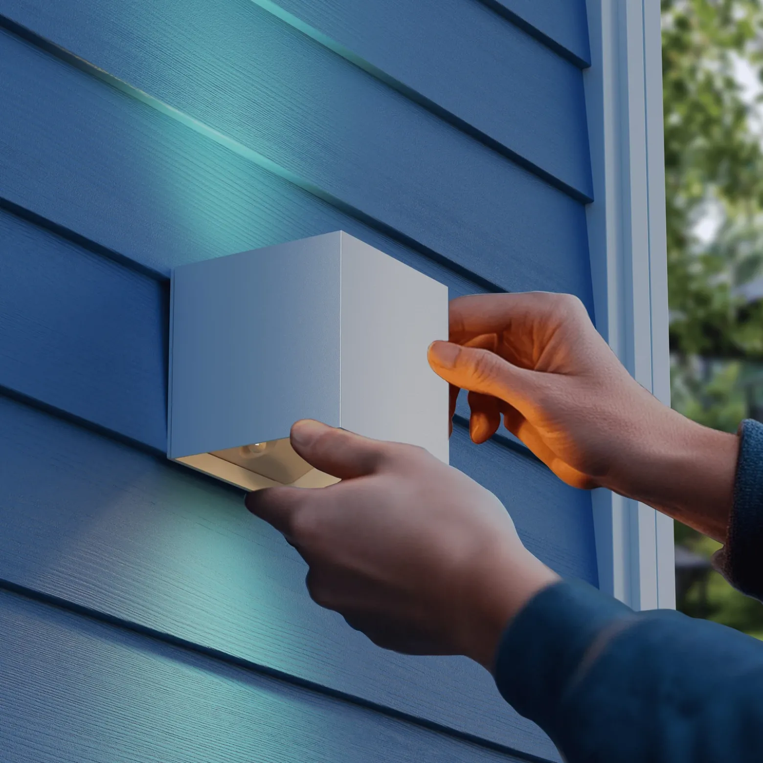 Aplique LED para exterior con sensor y batería recargable Volterra de Calex,