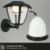 Aplique LED para exterior con batería 3929015, negro, regulador táctil