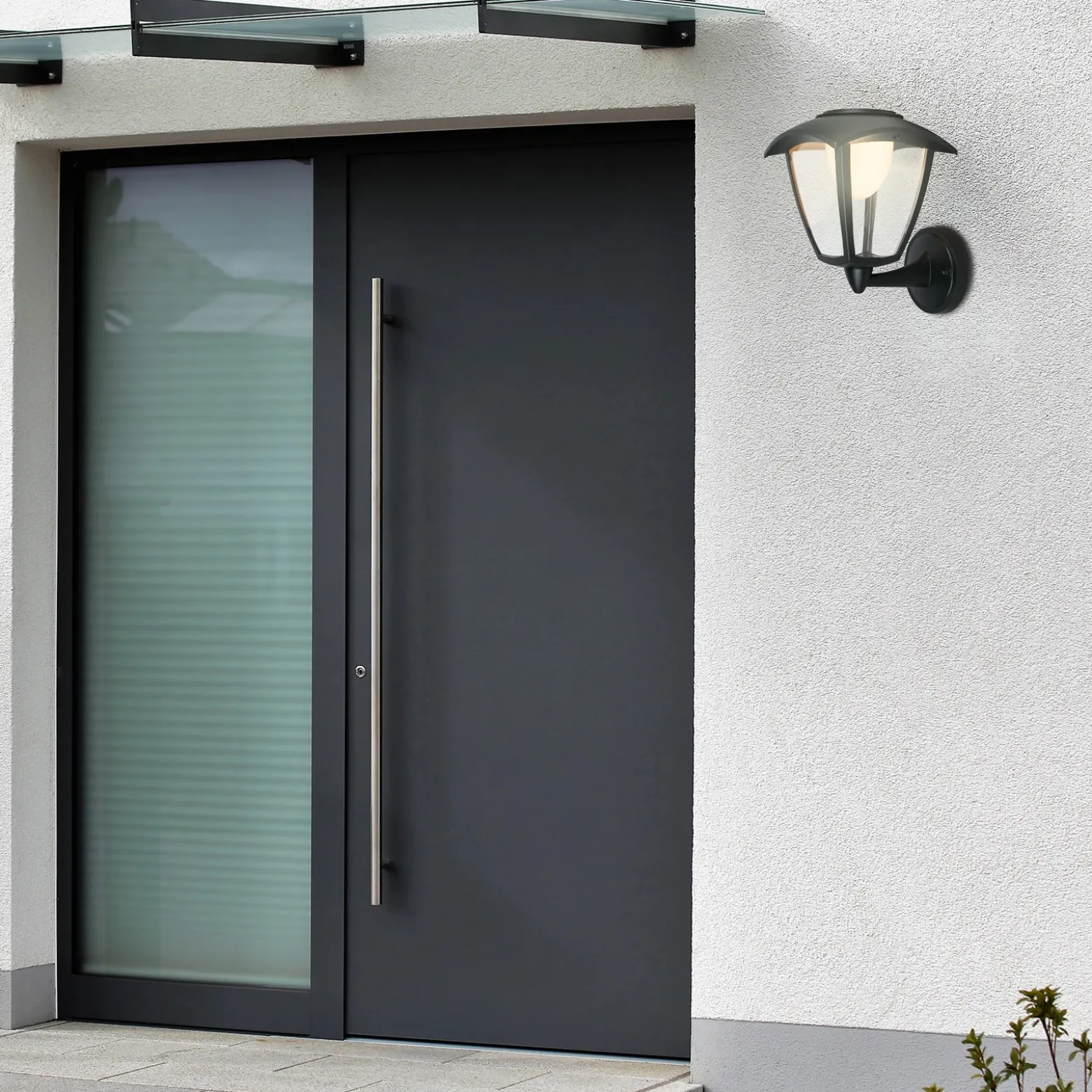 Aplique LED para exterior con batería 3929015, negro, regulador táctil