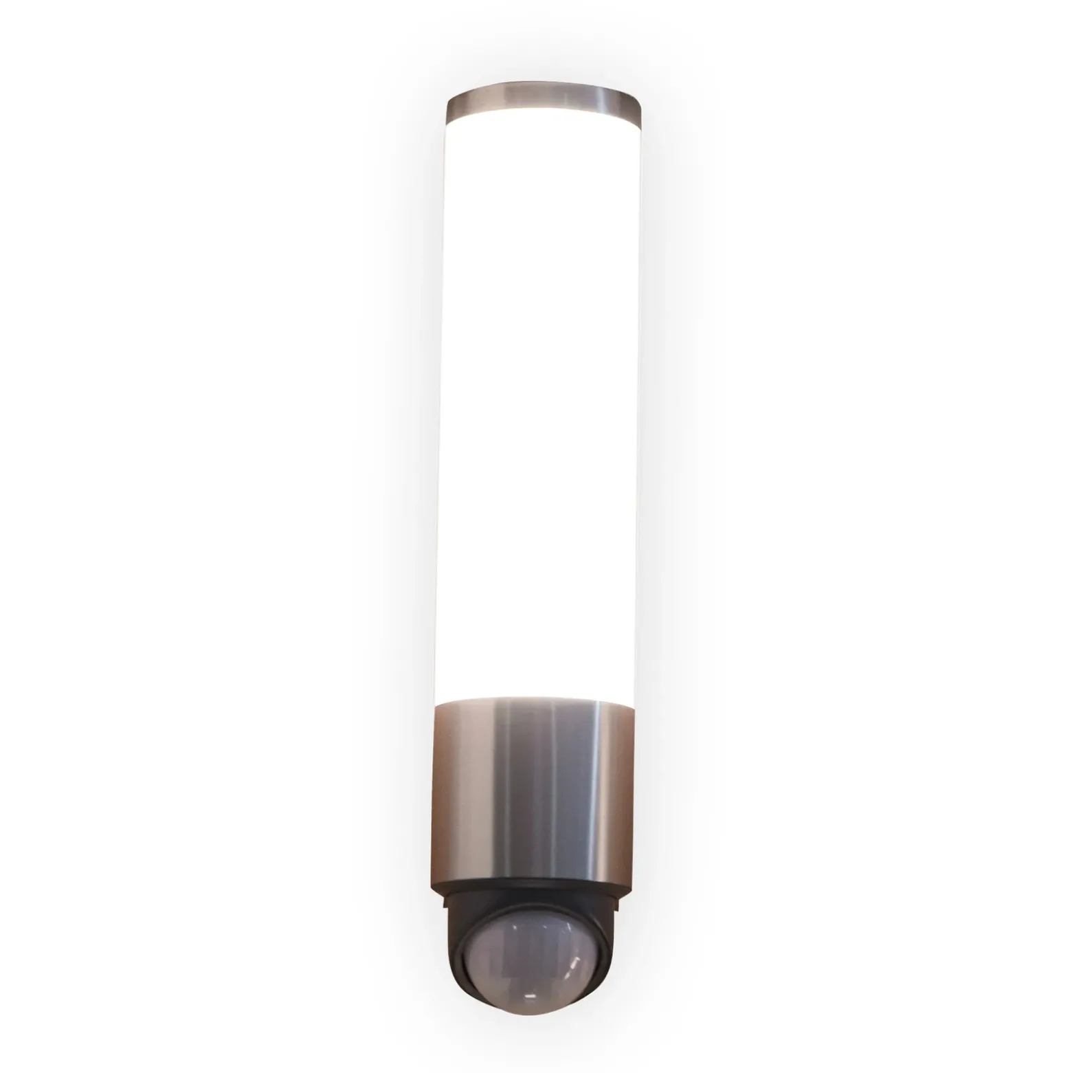 Aplique LED para exterior con sensor LED LEDA, acero inoxidable, altura 35 cm,