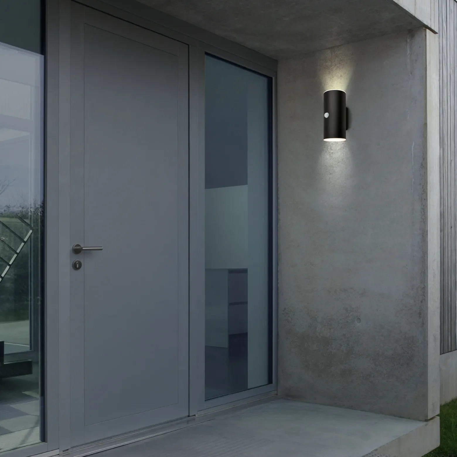 Aplique LED para exterior con batería 3787015, negro, sensor, arriba/abajo