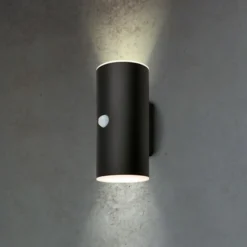 Aplique LED para exterior con batería 3787015, negro, sensor, arriba/abajo