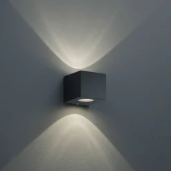 Aplique LED para exterior cuadrado Córdoba, negro