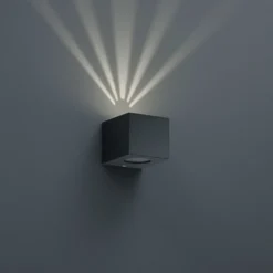 Aplique LED para exterior cuadrado Córdoba, negro