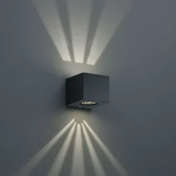 Aplique LED para exterior cuadrado Córdoba, negro