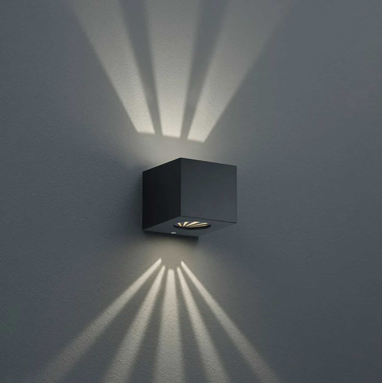 Aplique LED para exterior cuadrado Córdoba, negro