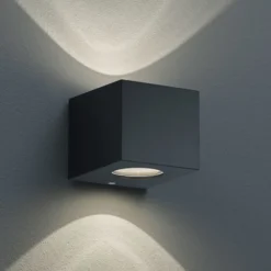 Aplique LED para exterior cuadrado Córdoba, negro