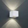 Aplique LED para exterior cuadrado Córdoba, blanco