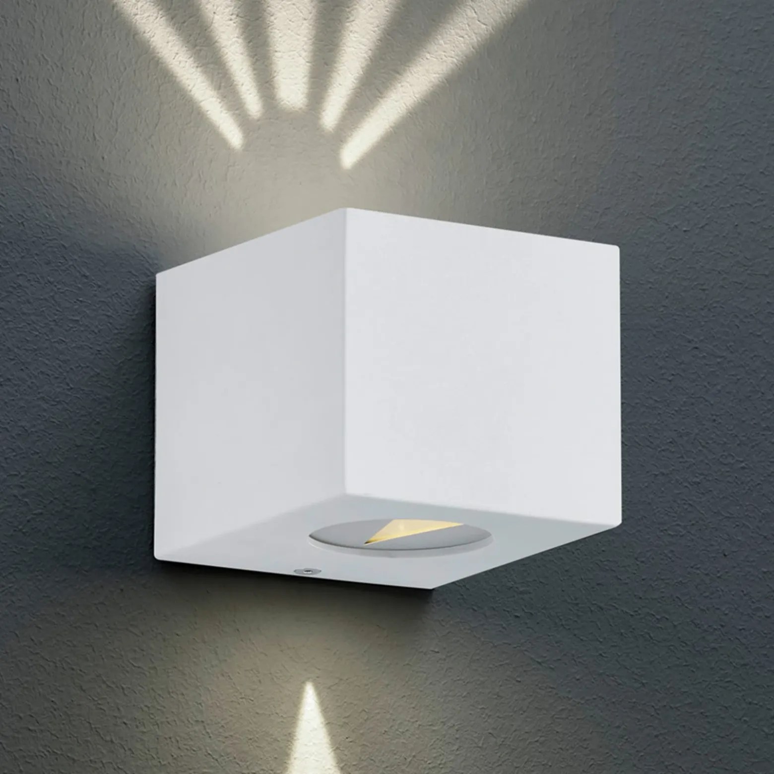 Aplique LED para exterior cuadrado Córdoba, blanco
