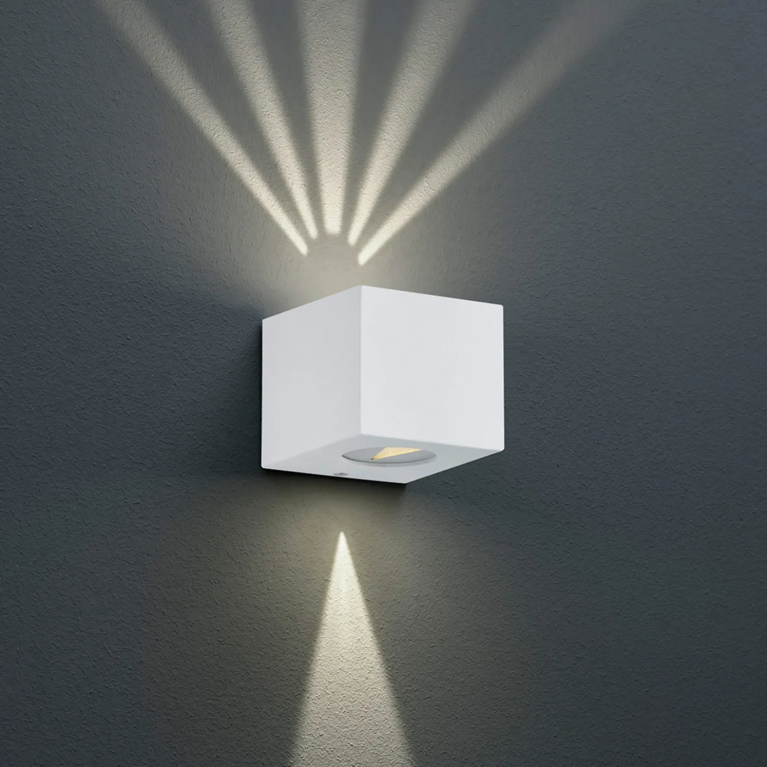 Aplique LED para exterior cuadrado Córdoba, blanco