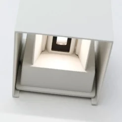 Aplique LED para exterior Cube, blanca, metal, 10 cm, arriba/abajo