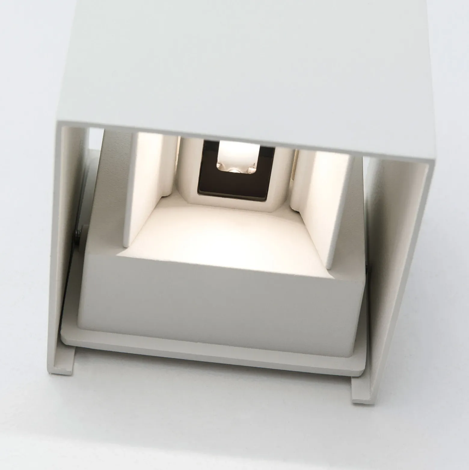 Aplique LED para exterior Cube, blanca, metal, 10 cm, arriba/abajo