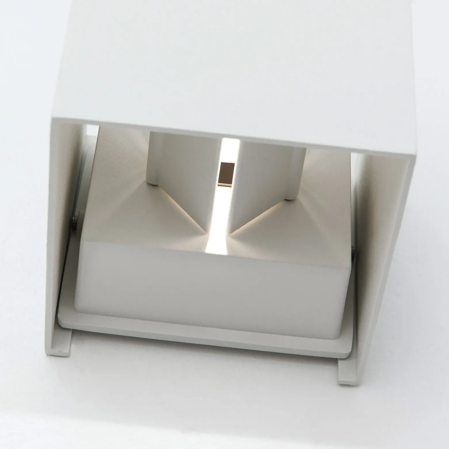Aplique LED para exterior Cube, blanca, metal, 10 cm, arriba/abajo