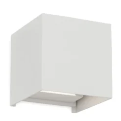 Aplique LED para exterior Cube, blanca, metal, 10 cm, arriba/abajo