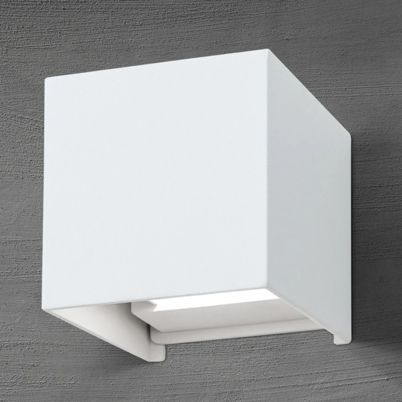Aplique LED para exterior Cube, blanca, metal, 10 cm, arriba/abajo