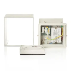 Aplique LED para exterior Cube, color aluminio, metal, 10 cm, arriba/abajo