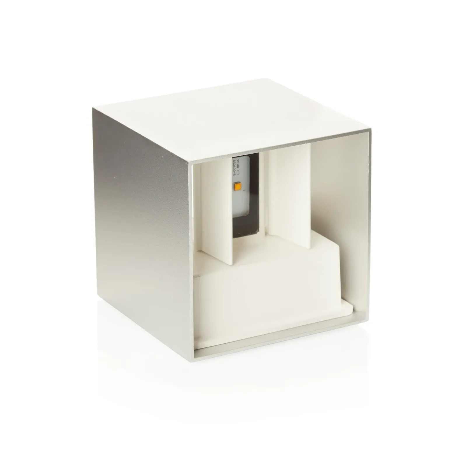 Aplique LED para exterior Cube, color aluminio, metal, 10 cm, arriba/abajo