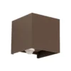 Aplique LED para exterior Cube-S, corten, metal, sensor