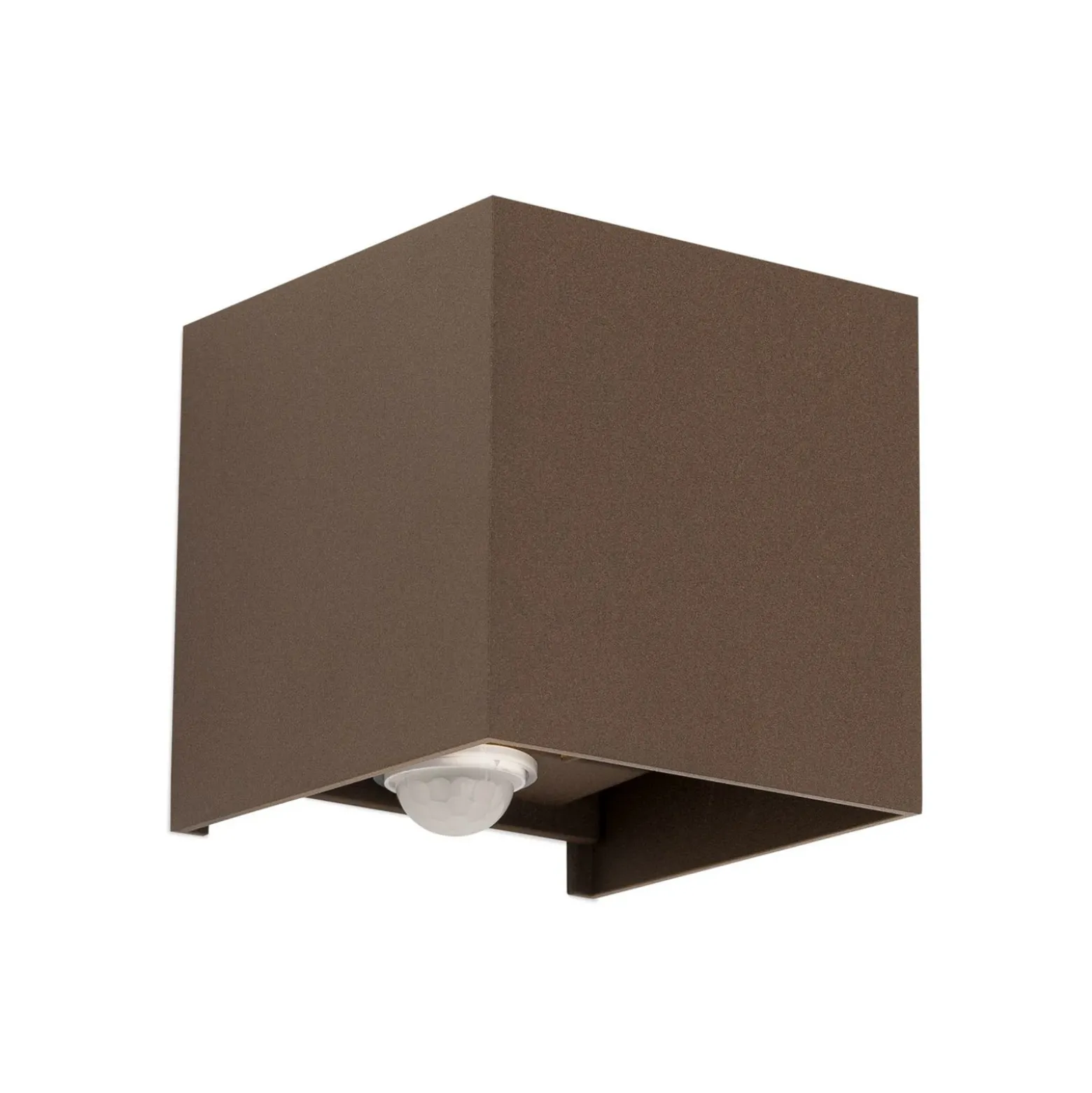 Aplique LED para exterior Cube-S, corten, metal, sensor