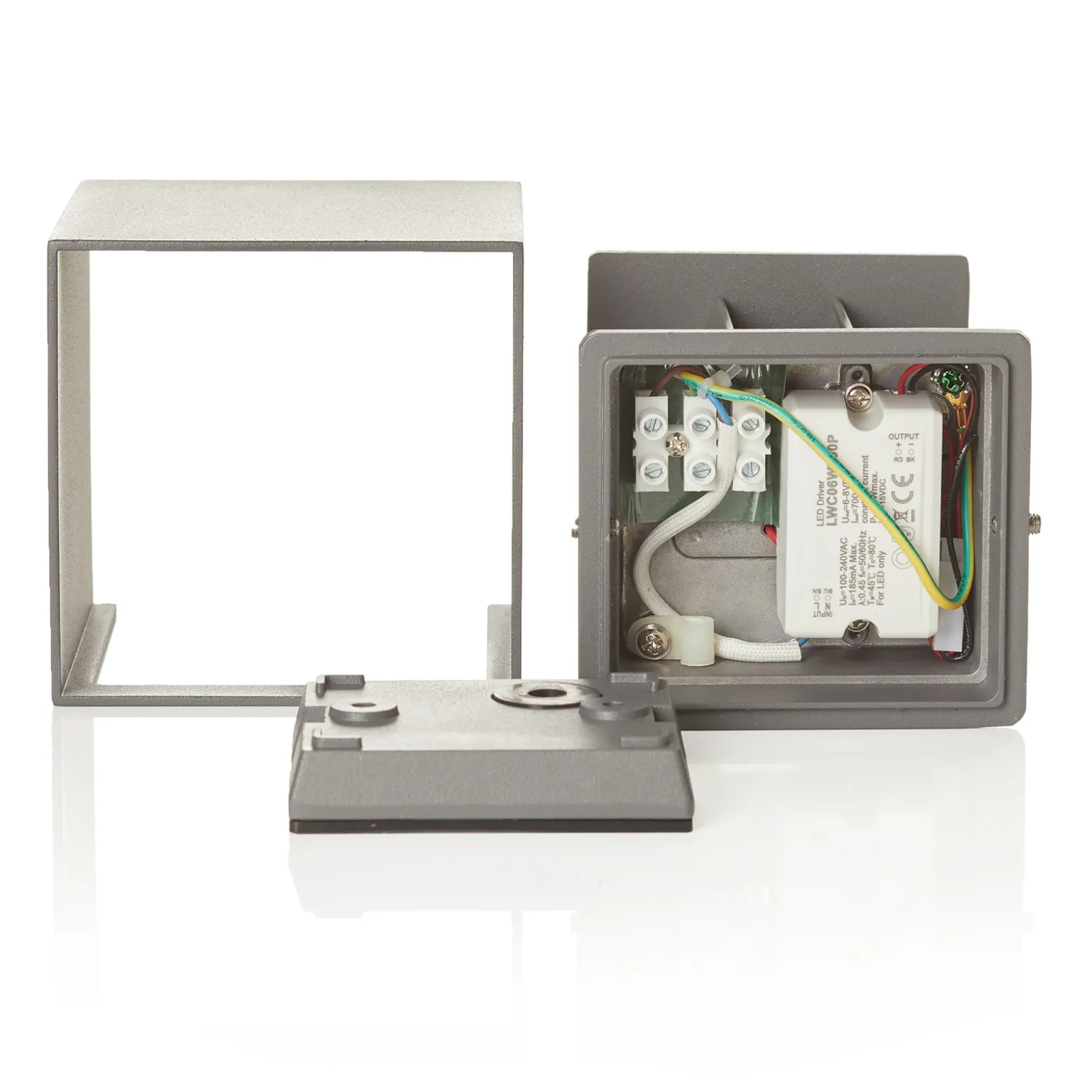 Aplique LED para exterior Cube, antracita, metal, 10 cm, arriba/abajo