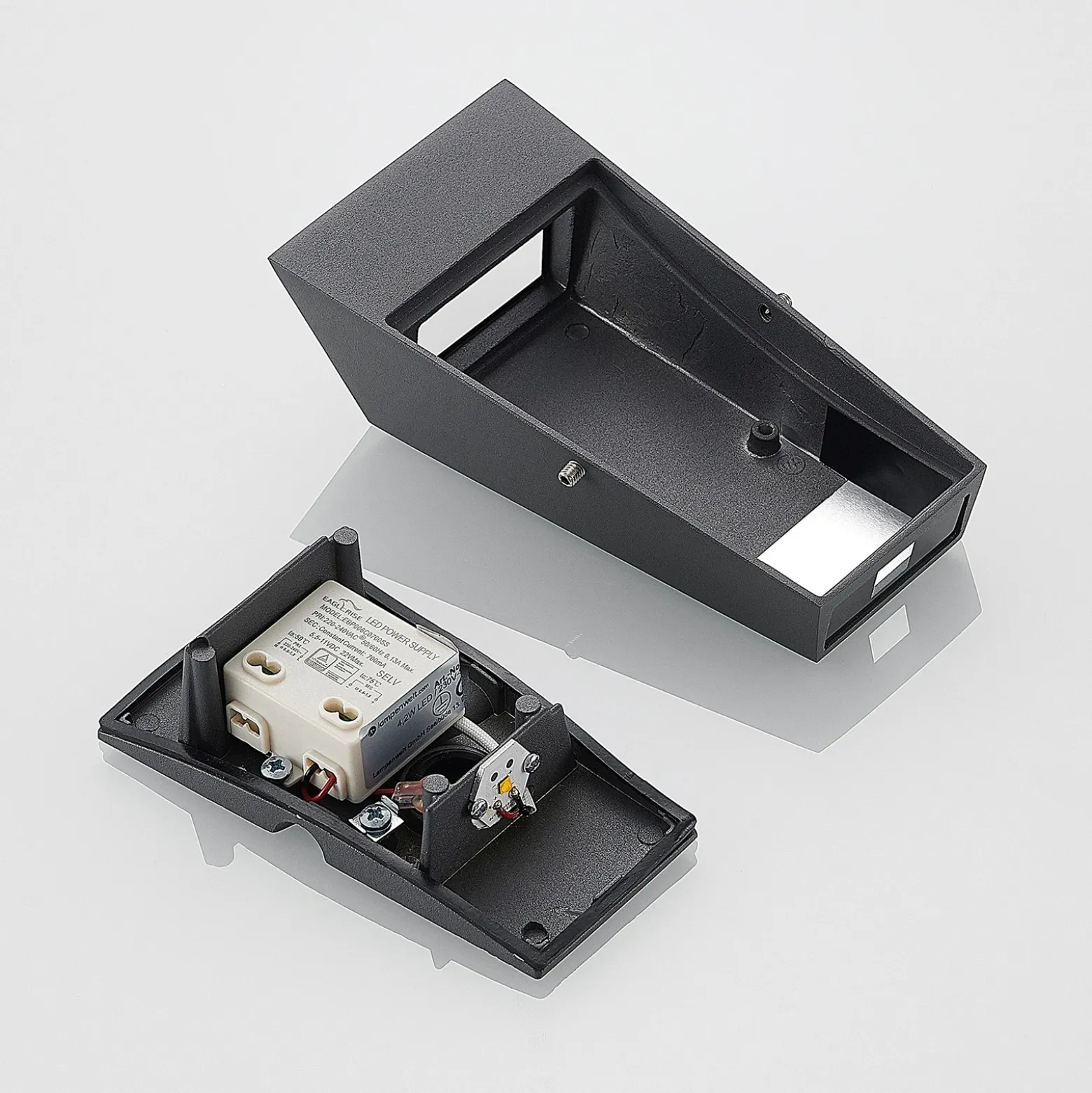 Aplique LED para exterior Dagur, gris oscuro