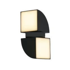 Aplique LED para exterior Dakota, negro, altura 21 cm, 2 luces