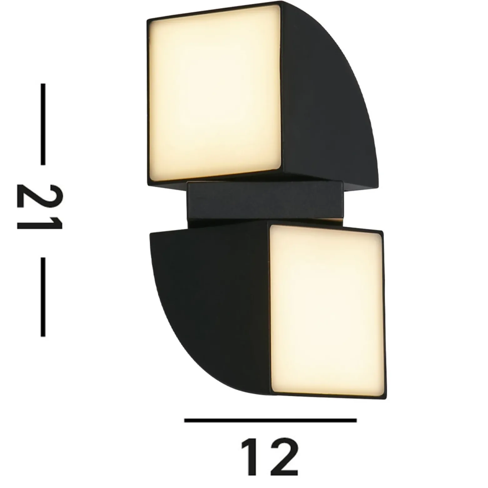 Aplique LED para exterior Dakota, negro, altura 21 cm, 2 luces