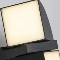 Aplique LED para exterior Dakota, negro, altura 21 cm, 2 luces