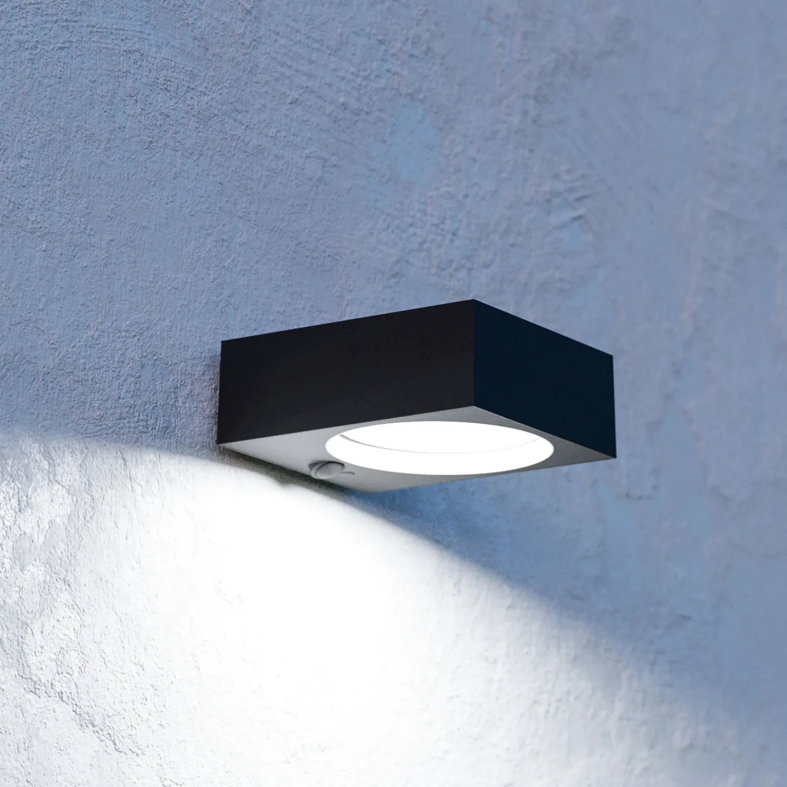 Aplique LED para exterior Darfano, negro, 14 cm de ancho