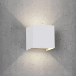 Aplique LED para exterior Davos angular, encendido/apagado, blanco