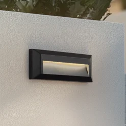 Aplique LED para exterior de Lindby, negro, juego de 2 unidades, PC