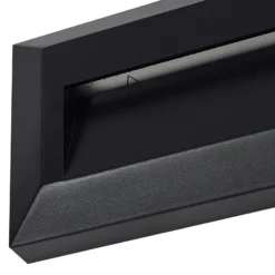 Aplique LED para exterior de Lindby, negro, juego de 2 unidades, PC