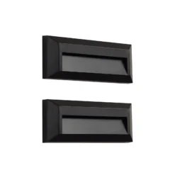 Aplique LED para exterior de Lindby, negro, juego de 2 unidades, PC
