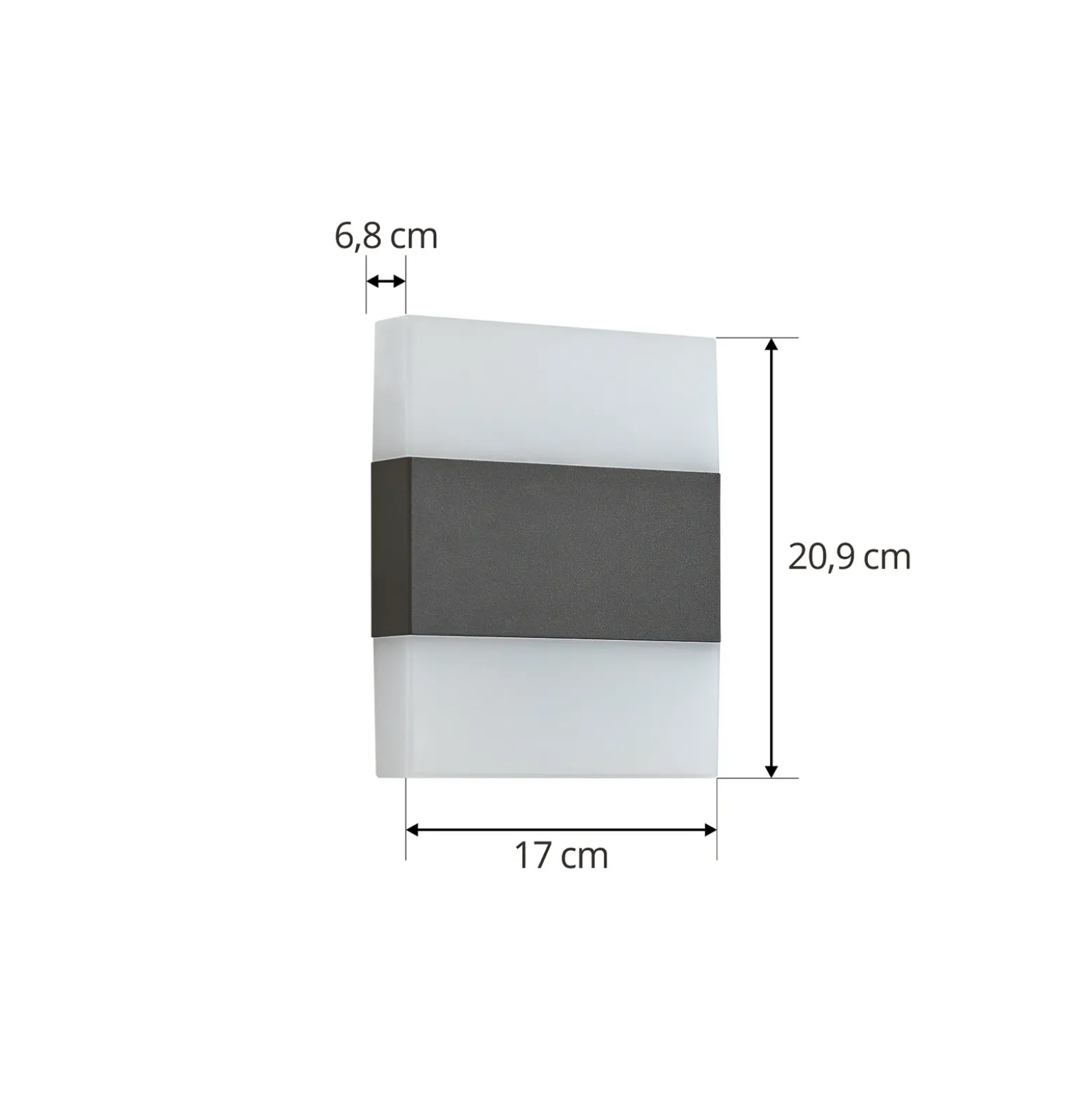 Aplique LED para exterior de Lindby Branor, aluminio, antracita, IP54